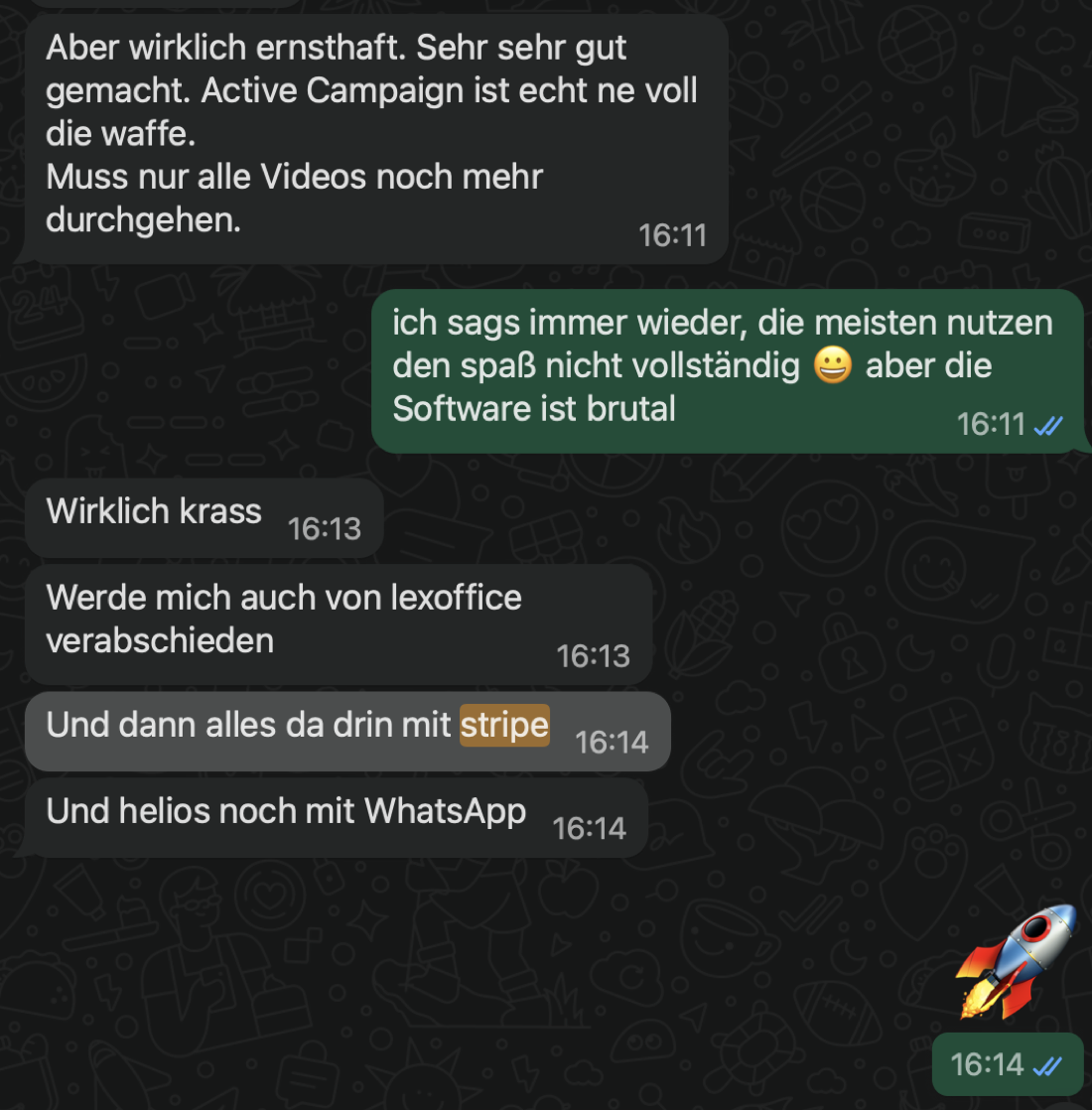 WhatsApp-Kundenstimme: ActiveCampaign ist eine volle Waffe, Umstieg von anderen Tools